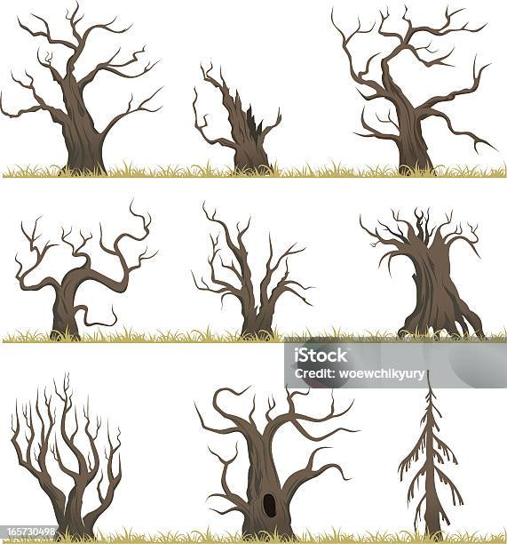Мертвый Лес — стоковая векторная графика и другие изображения на тему Дерево - Дерево, Увядшее растение, Голое дерево