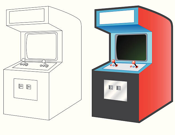 ilustraciones, imágenes clip art, dibujos animados e iconos de stock de máquinas de juegos - arcade amusement arcade leisure games machine