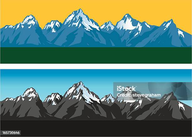 산지 산맥 산맥에 대한 스톡 벡터 아트 및 기타 이미지 - 산맥, 경관, 눈-냉동상태의 물