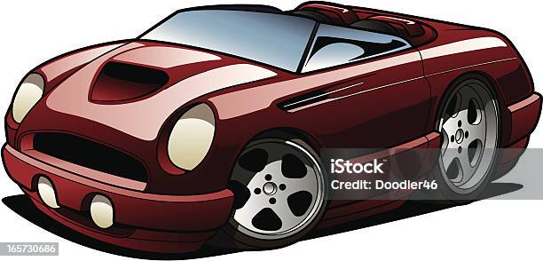 Cartoon Roadster Stock Illustration - Download Image Now - Cartoon, Convertible, Auto Racing