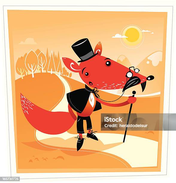 Ilustración de Mr Fox y más Vectores Libres de Derechos de Bien vestido - Bien vestido, Inteligencia, Zorro