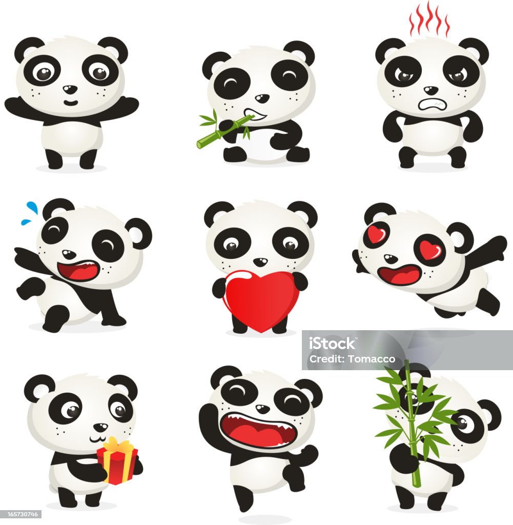 Vetores de Panda Fofa e mais imagens de Kawaii - Kawaii, Panda - Mamífero  de quatro patas, Amor - iStock