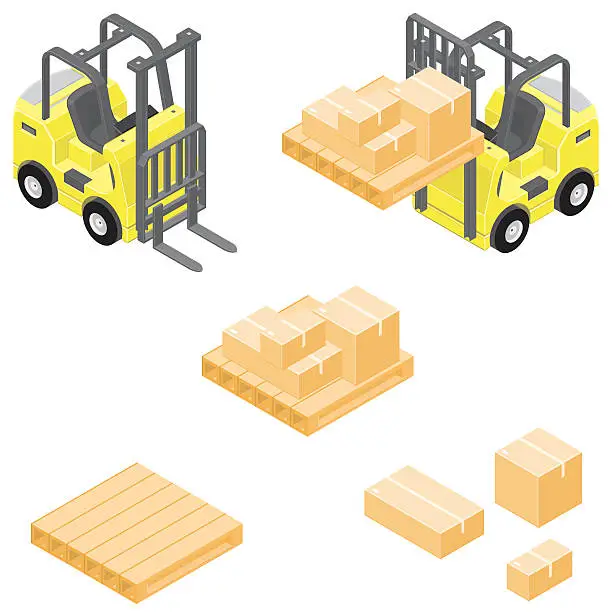 Vector illustration of Isometric Forklift