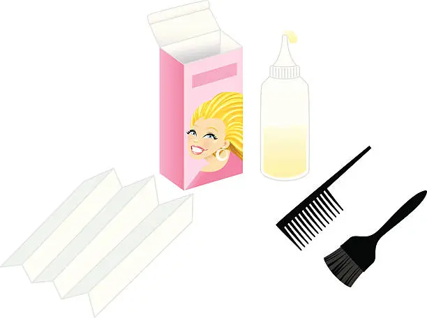 Vector illustration of Blond hair dye kit