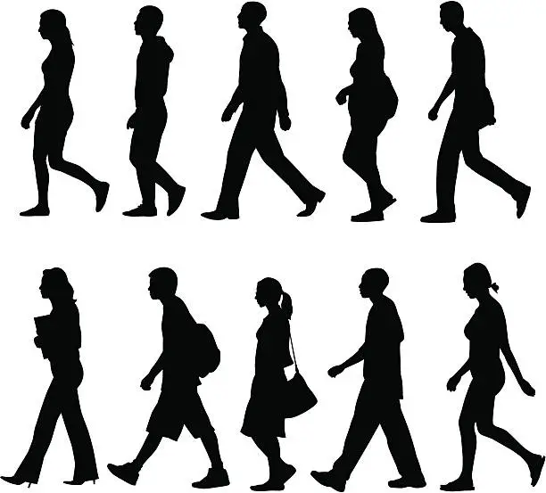Vector illustration of People Walking