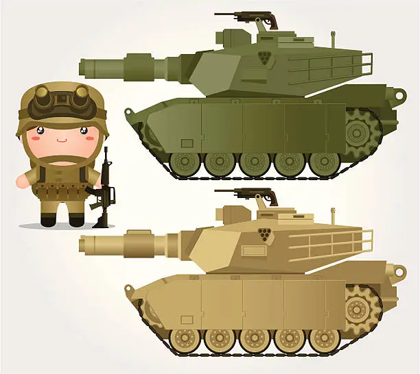 Vector illustration of M1 Abrams tank