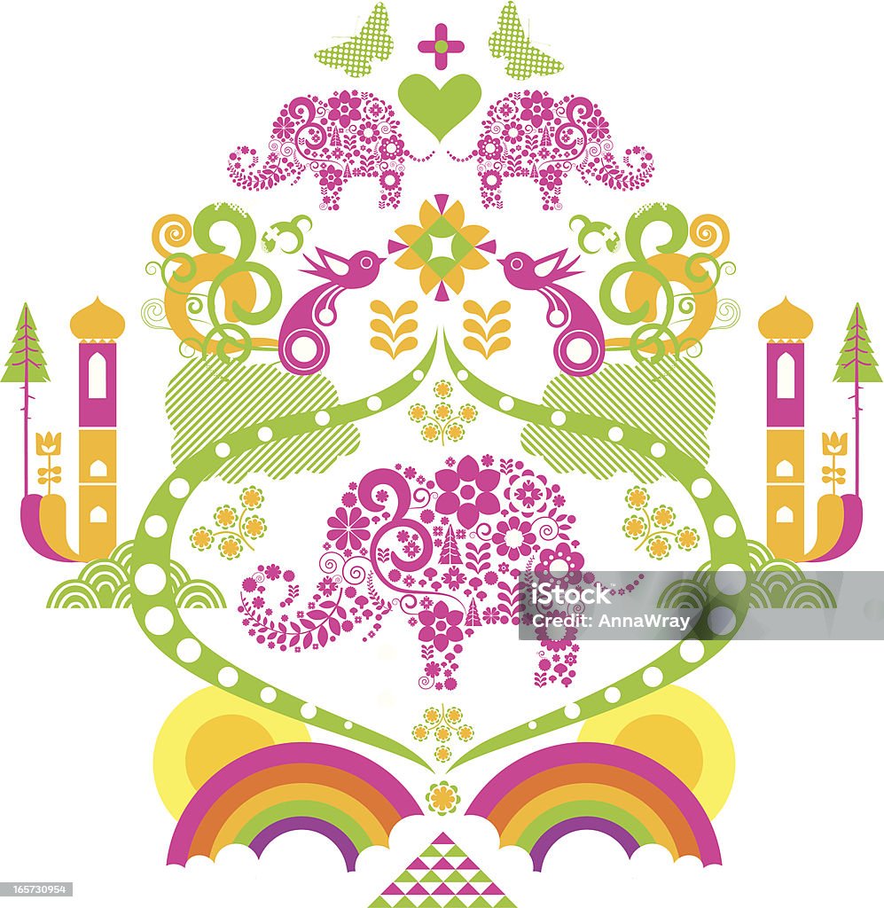 Elephant Scroll Pattern Elephant Scroll Stock Illustration - Download Image Now - Floral ...
