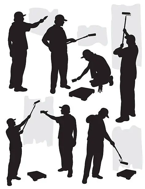 Vector illustration of Painting Service Silhouette