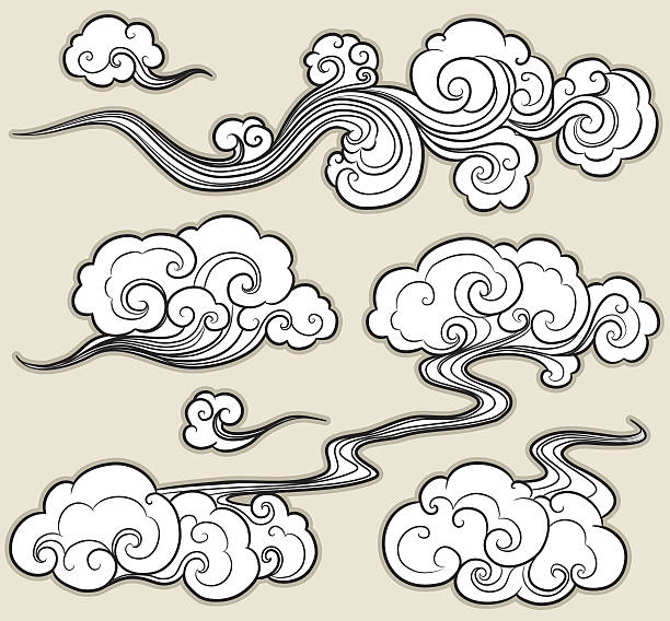 oriental cloud vector art illustration