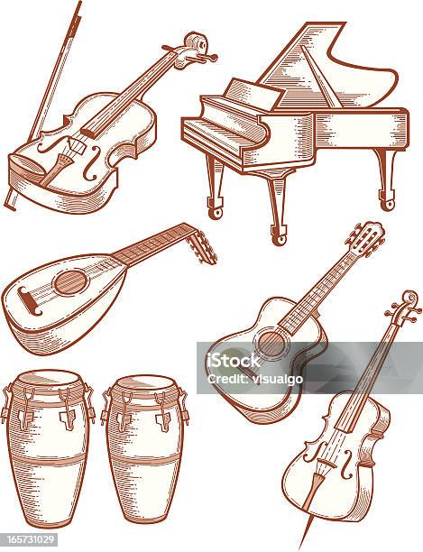 Musical Instruments Stock Illustration - Download Image Now - Classical Style, Cut Out, Design