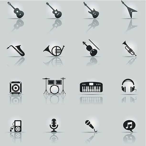 Vector illustration of Icon Set, Music