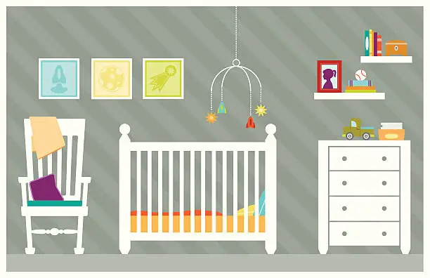 Vector illustration of Baby Boy Room