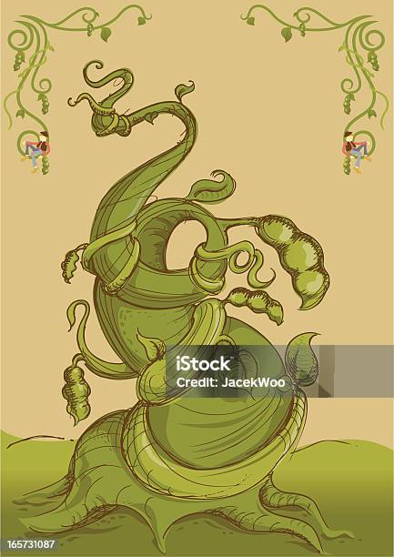 Beanstalk Stock Illustration - Download Image Now - Beanstalk, Line Art, Bean