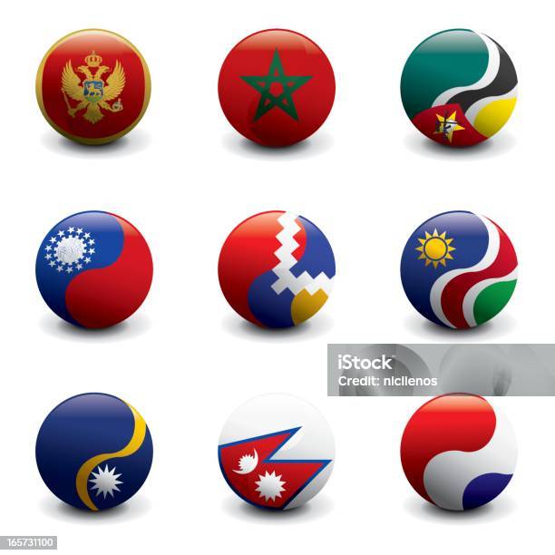 Group Of Crystal Ball Flags Stock Illustration - Download Image Now - Crystal Ball, Flag, Concepts