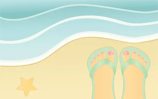 Vector illustration of Feet on the Beach