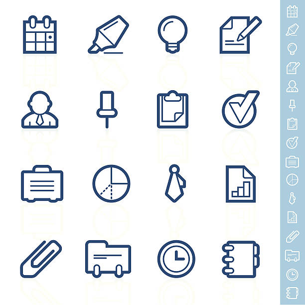 Business and office icons | Contour series vector art illustration