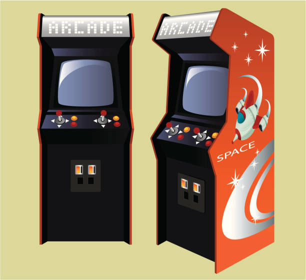 Arcade Machine A two player arcade machine. Zip contains AI and PDF format. amusement arcade stock illustrations