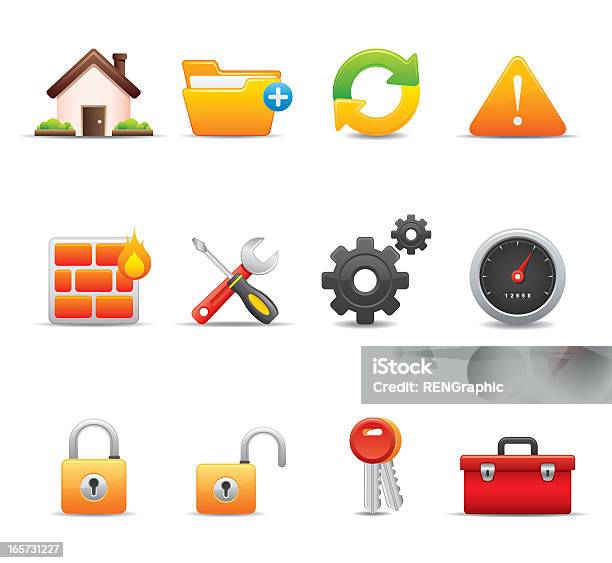 Ilustración de Conjunto De Iconos Web Internet Elegante Serie y más Vectores Libres de Derechos de Caja de herramientas - Caja de herramientas, Abrir con llave, Archivo