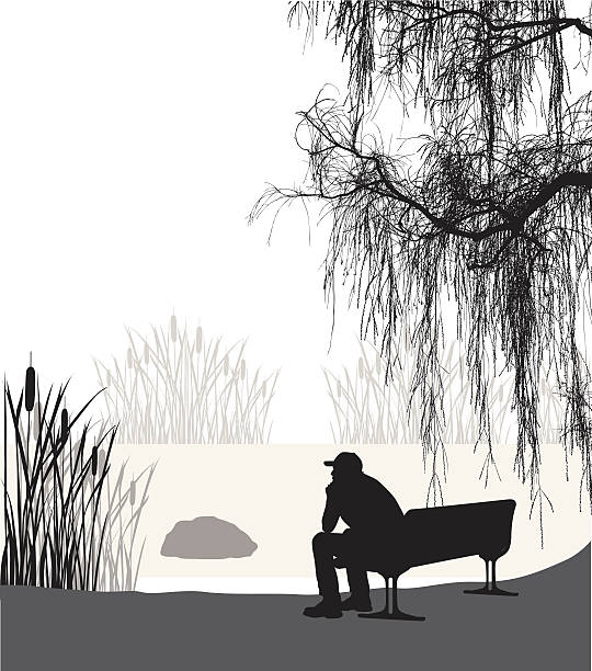 ilustraciones, imágenes clip art, dibujos animados e iconos de stock de contemplación - contemplation silhouette tree men