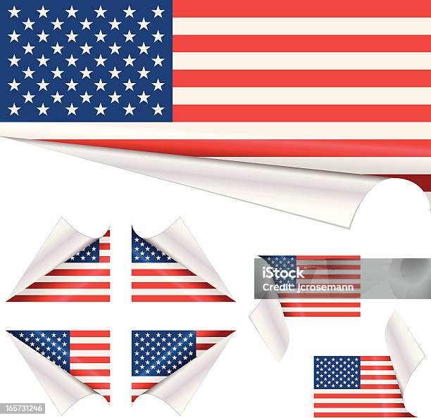 アメリカ国旗に曲がった紙 - 旗のベクターアート素材や画像を多数ご用意 - 旗, 果物の皮, アイコン