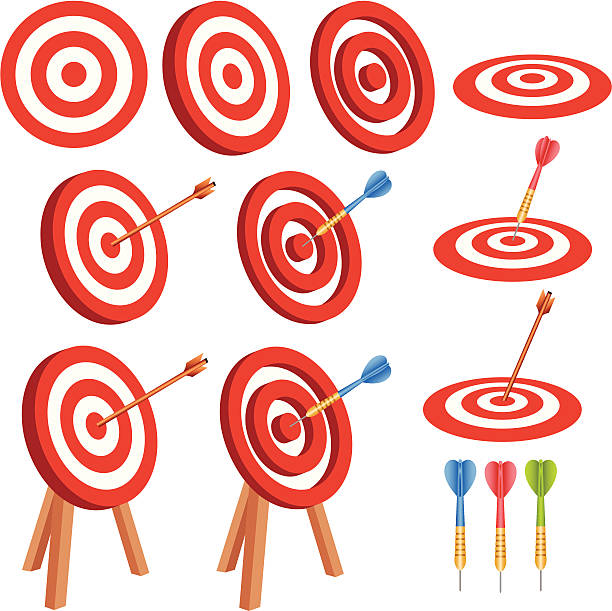 успех - bulls eye target arrow darts stock illustrations