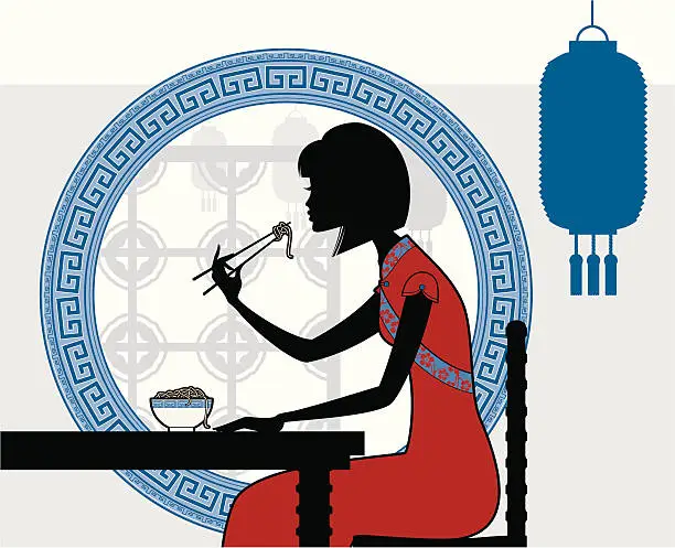 Vector illustration of Chinese Dining