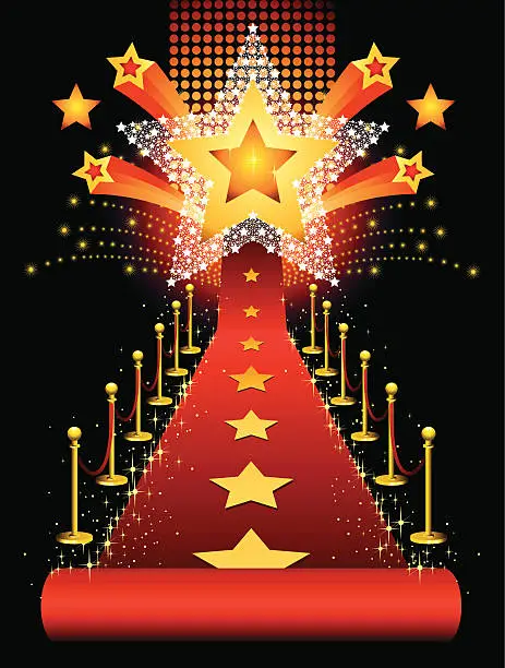 Vector illustration of Red Carpet Star