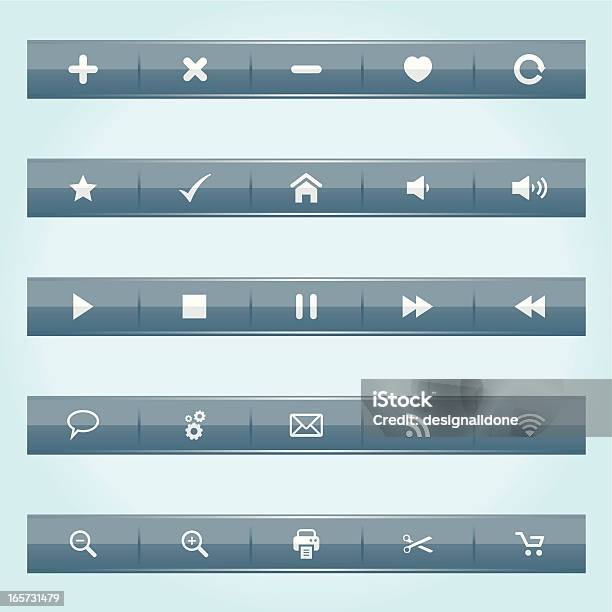 Interfaccia Web Bar - Immagini vettoriali stock e altre immagini di Simbolo Avanti veloce - Simbolo Avanti veloce, A forma di croce, A forma di stella