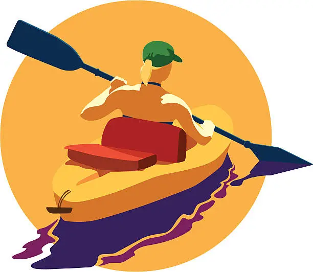 Vector illustration of Kayaking