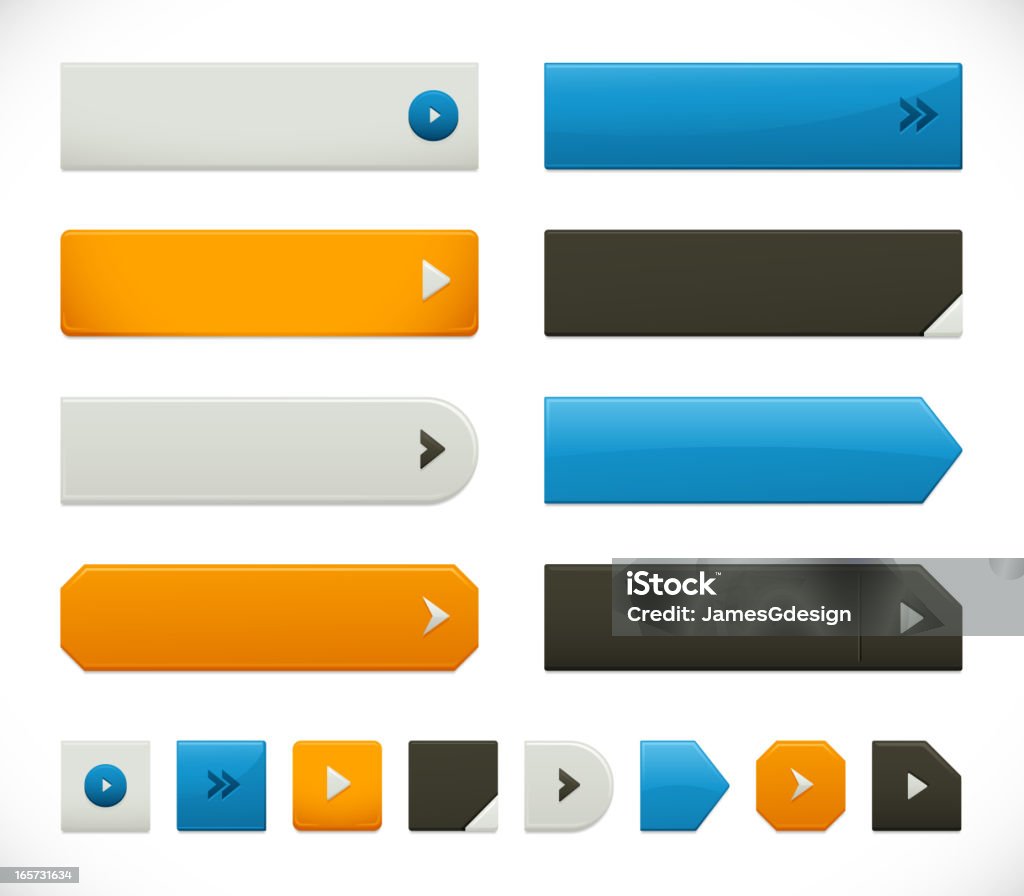 Sharp Web Button Elements Stock Illustration - Download Image Now ...
