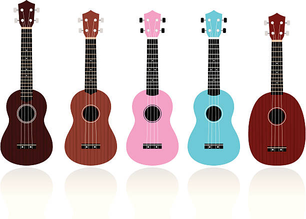 Ukulele Vector illustration - Ukulele. pink guitar stock illustrations