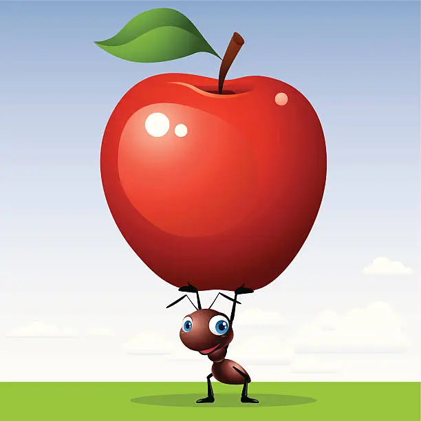 Vector illustration of Ant - Apple