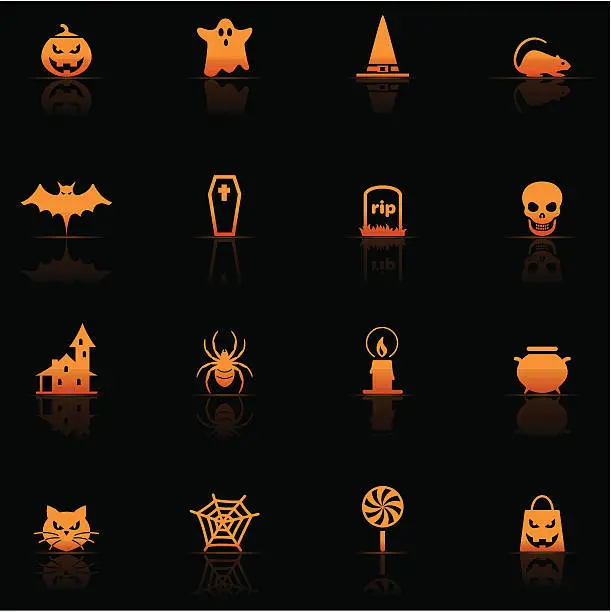 Vector illustration of Icon Set, Halloween