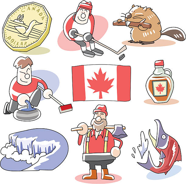 ilustrações de stock, clip art, desenhos animados e ícones de canadá clip arts - beaver canada north america rodent