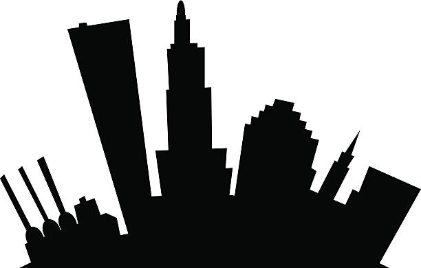 Providence Cartoon City Silhouette A cartoon silhouette of the city of Providence, Rhode Island, USA. providence stock illustrations