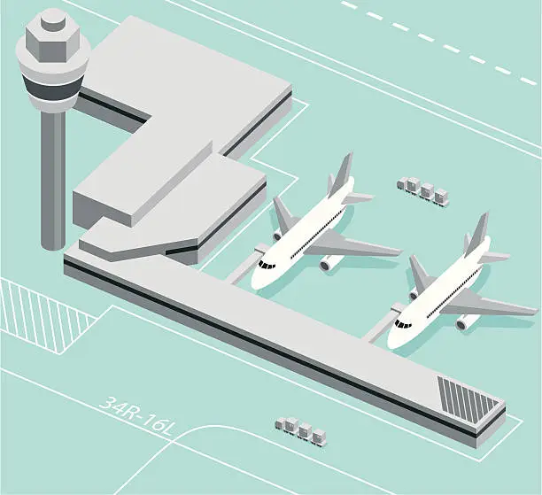 Vector illustration of At the Airport