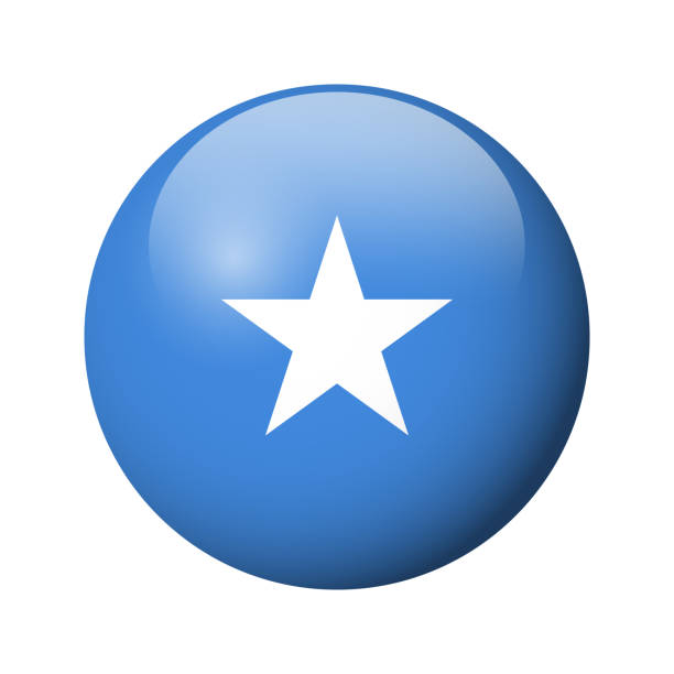 glänzendes kreisabzeichen flagge von somalia - mogadischu stock-grafiken, -clipart, -cartoons und -symbole