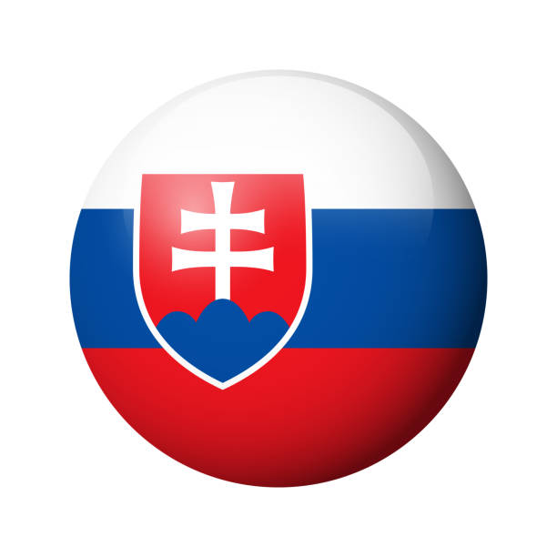 istock Glossy circle badge flag of Slovakia 1657325571