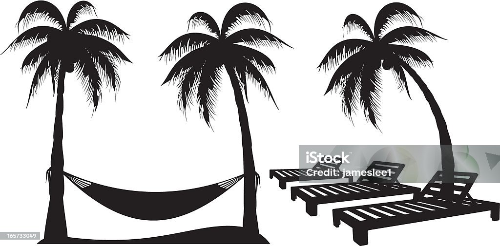 Palm Tree Design-Elemente - Lizenzfrei Hängematte Vektorgrafik