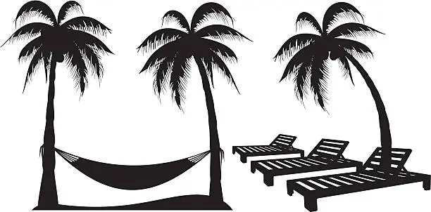 Vector illustration of Palm Tree Design Elements