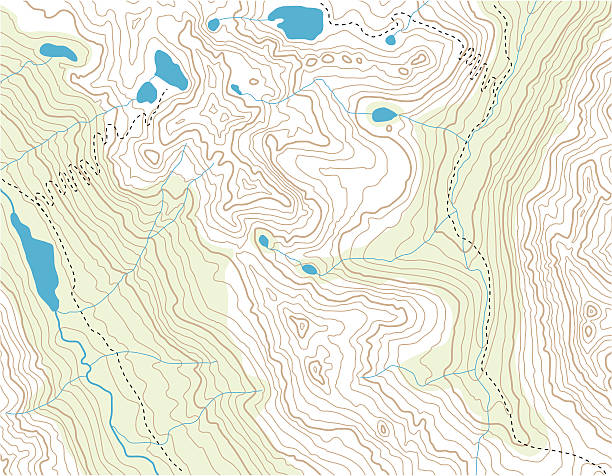 mapa topograficzna - orienteering stock illustrations