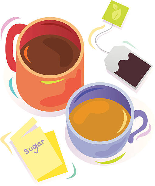 illustrazioni stock, clip art, cartoni animati e icone di tendenza di caffè e tè - sugar sachet