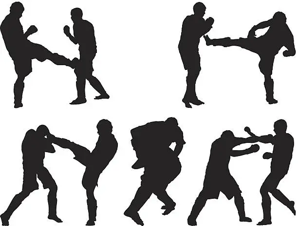 Vector illustration of Ultimate fighting men