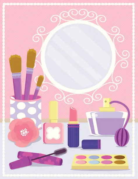 Vector illustration of Cosmetics Background