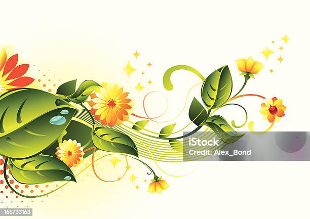 Средний С Цветочным Рисунком — стоковая векторная графика и другие изображения на тему Весна - Весна, Прохладное отношение, Цветок