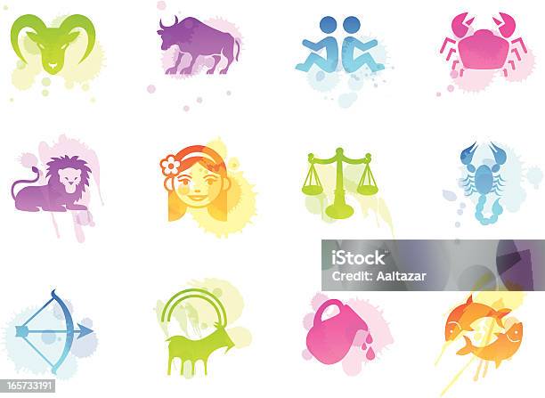 Stains Icons Zodiac Stock Illustration - Download Image Now - Astrology Sign, Fortune Telling, Icon Set