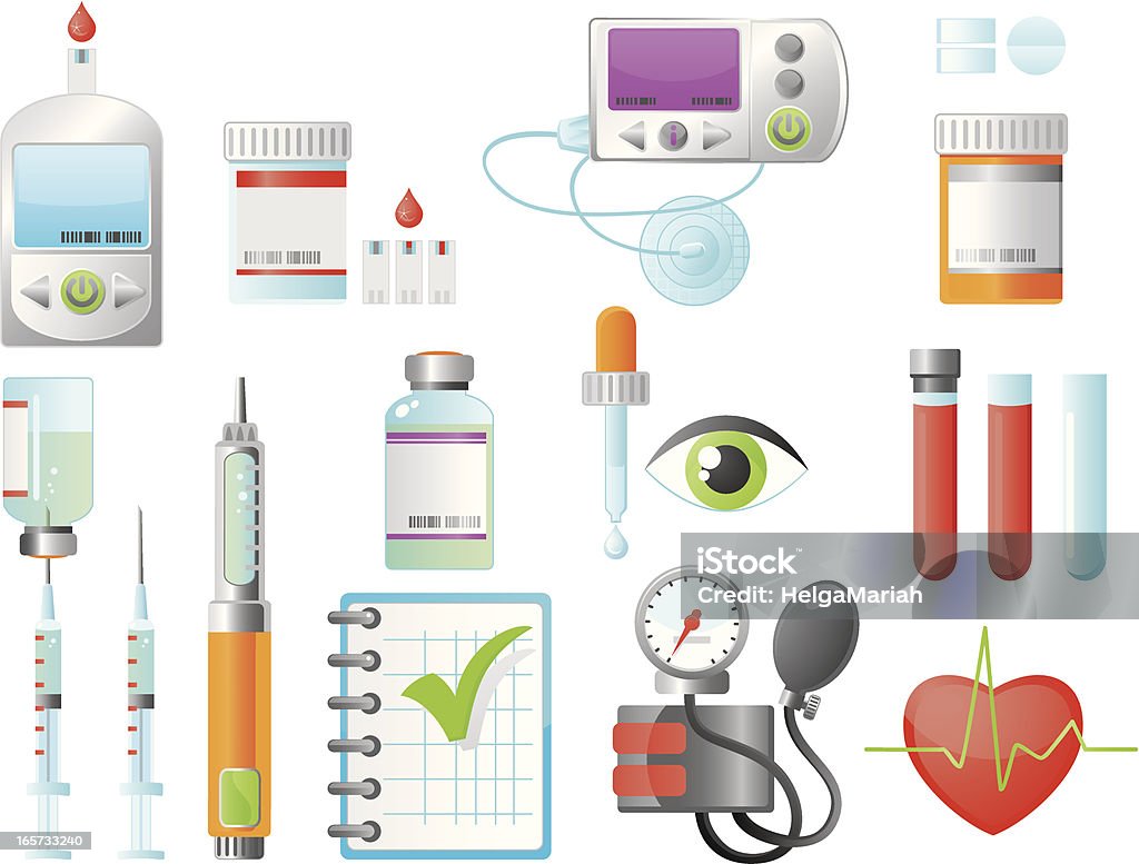 Diabetes-Elemente - Lizenzfrei Insulinpumpe Vektorgrafik