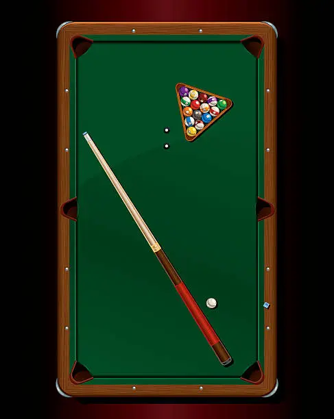 Vector illustration of Billiards Table, Top View