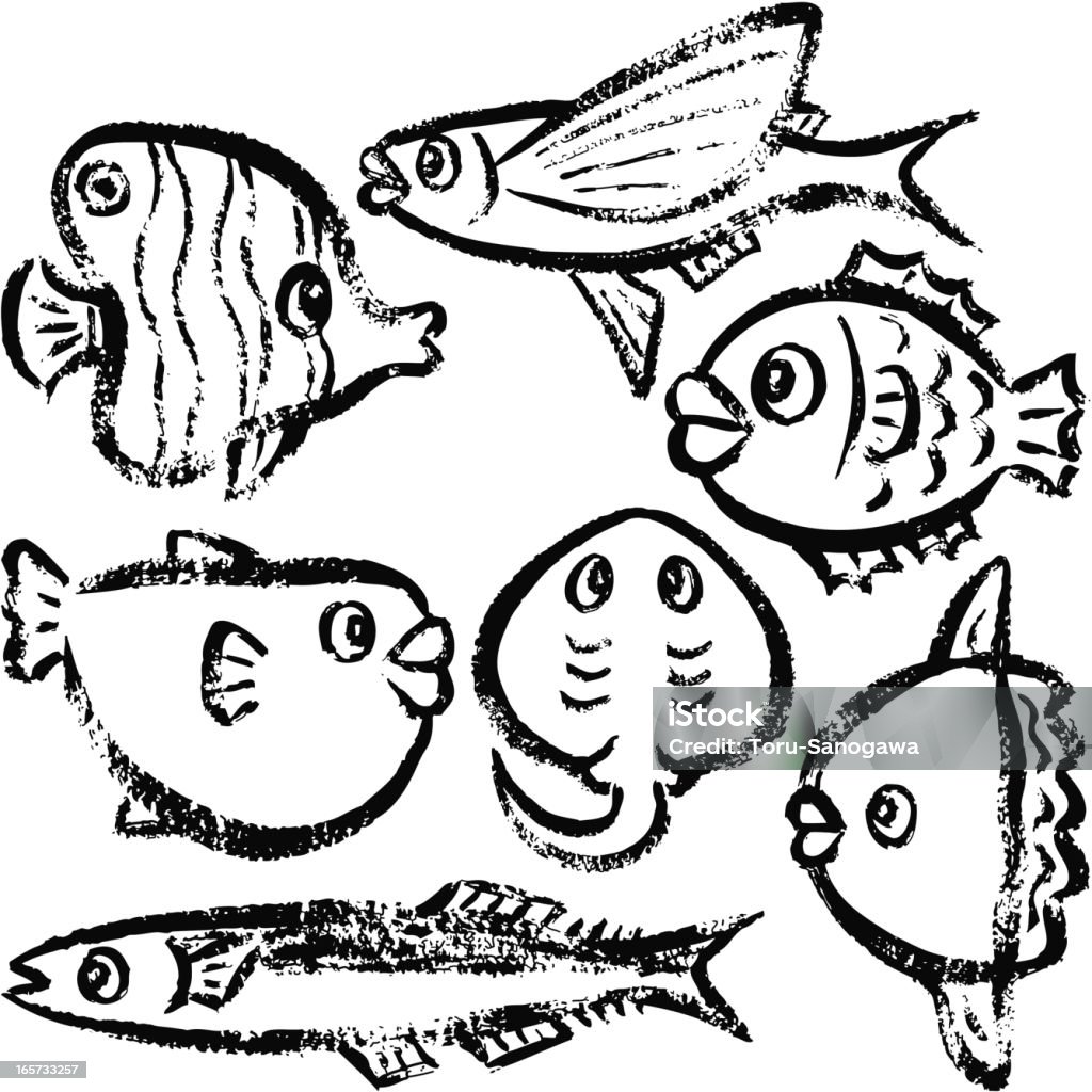 Hand Draw Fish Fish By Handdrawn Stock Illustration - Download Image Now - Animal ...