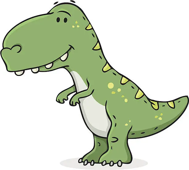 Vector illustration of cartoon / smiling dinosaur